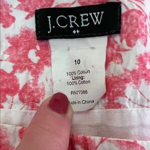 J. Crew Red Floral Skirt